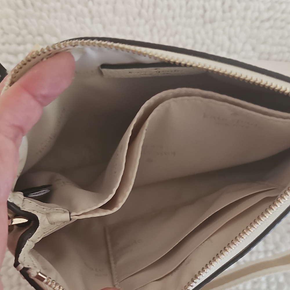 kate spade Cream Pebbled Leather Crossbody with Logo Strap - Picture 3 of 12